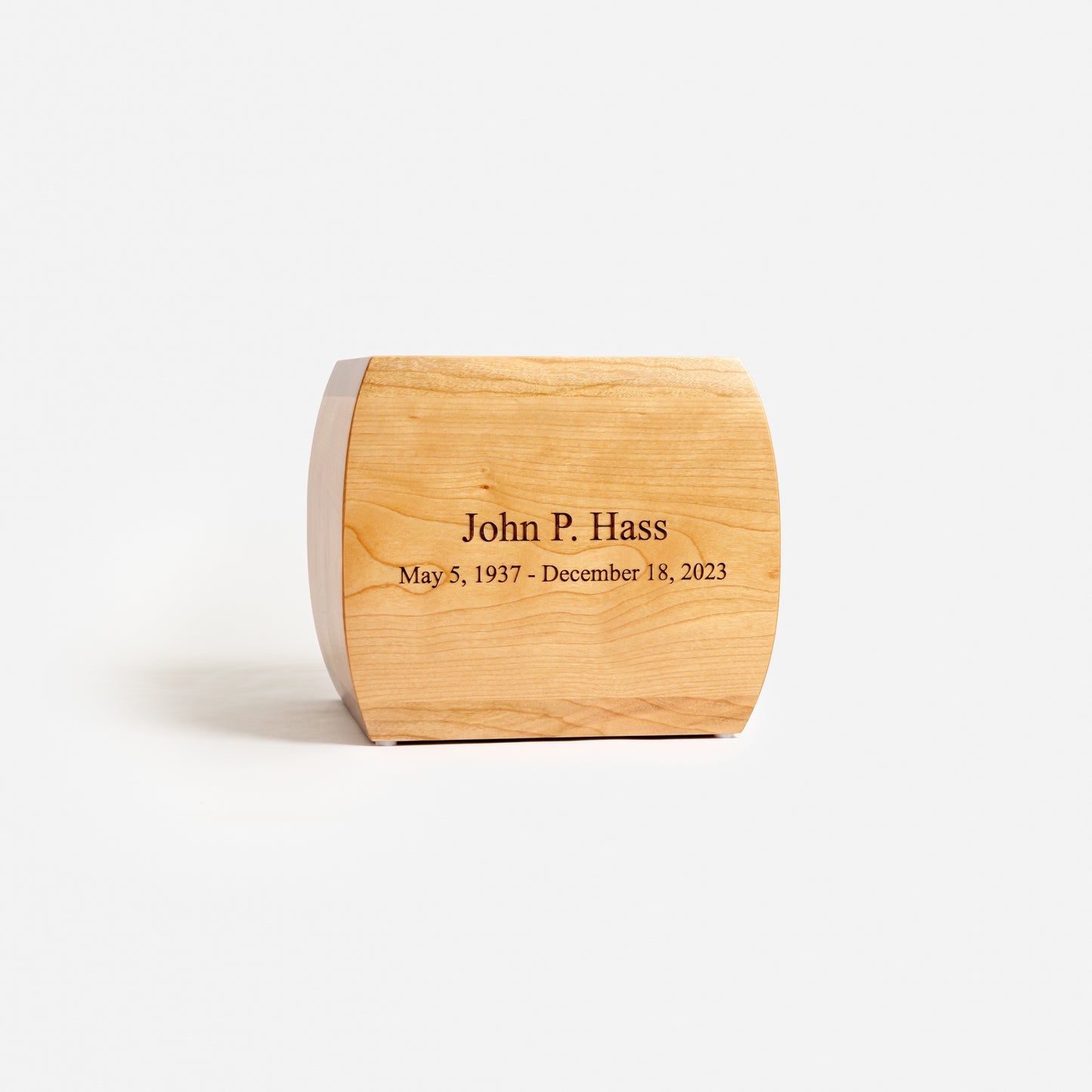 Curved Cherry Wood Urn
