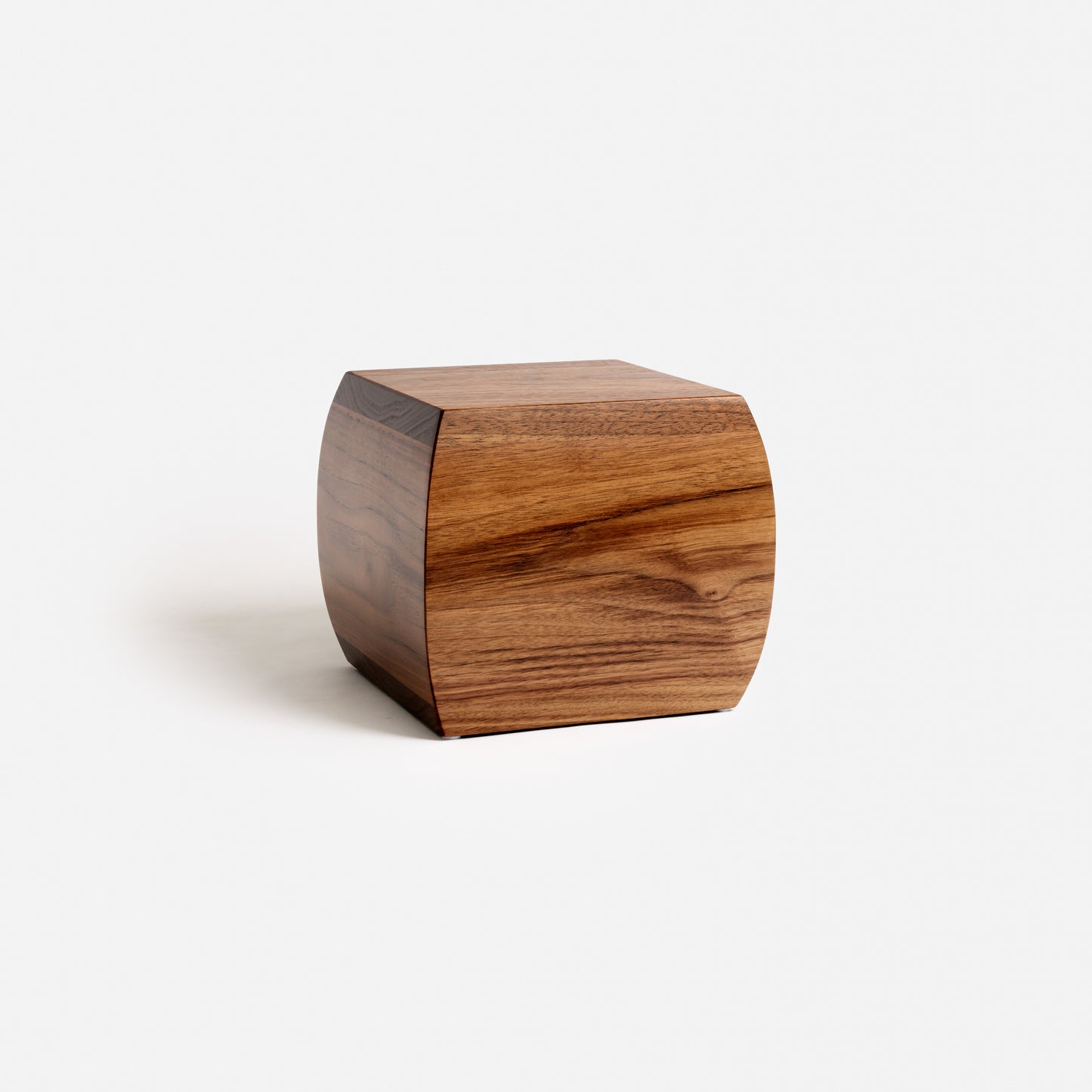 Curved Walnut Wood Urn
