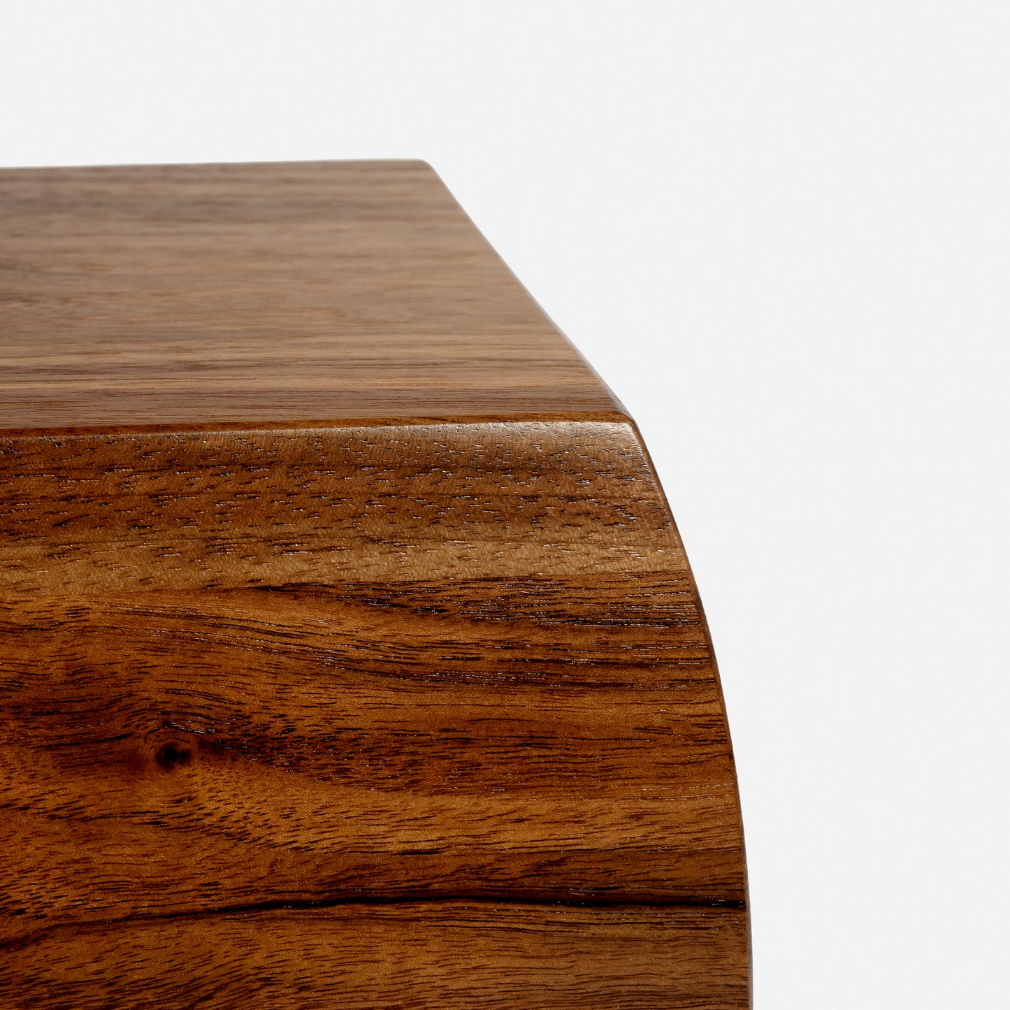 Curved Walnut Wood Urn