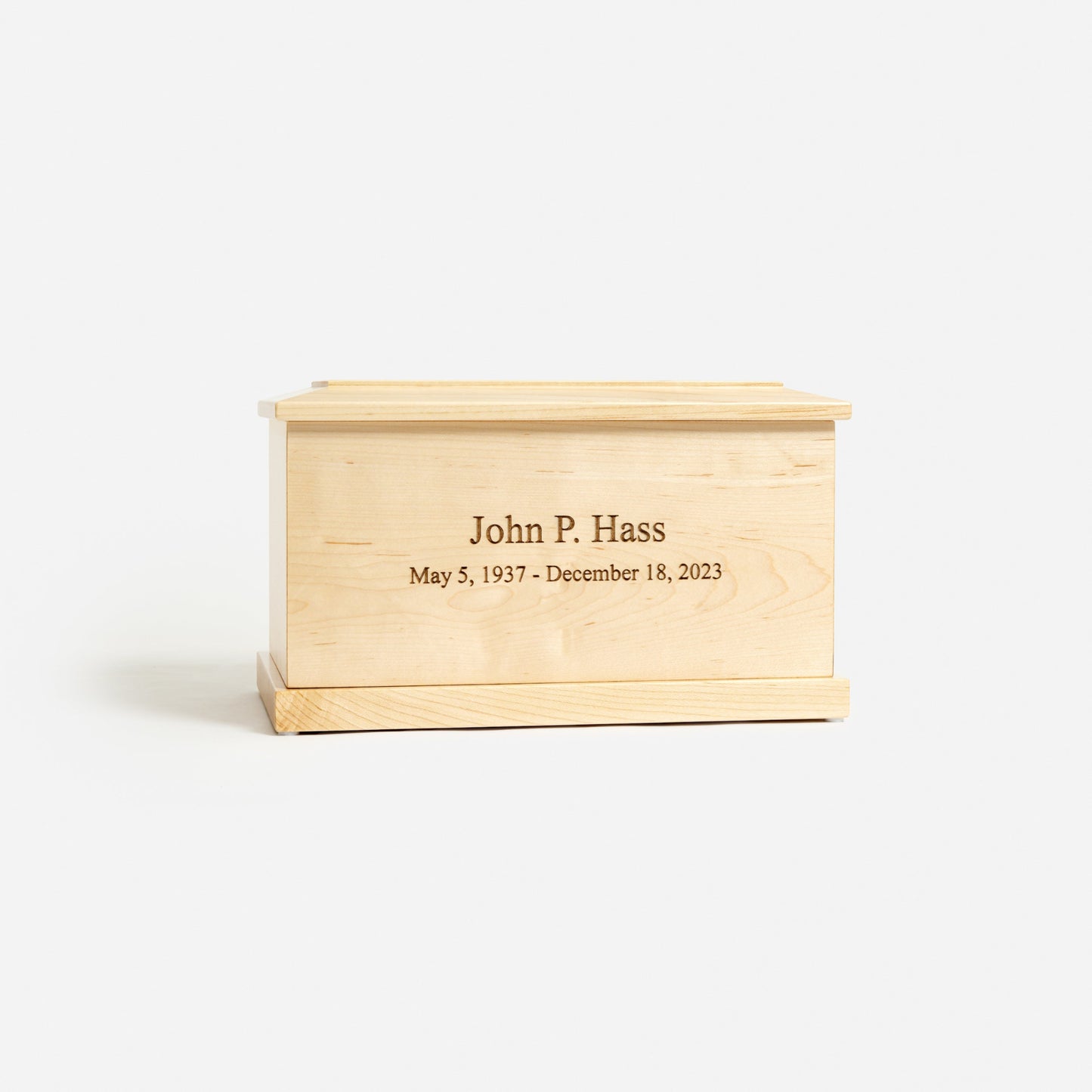 Handcrafted solid maple cremation urn – hand-rubbed lacquer finish