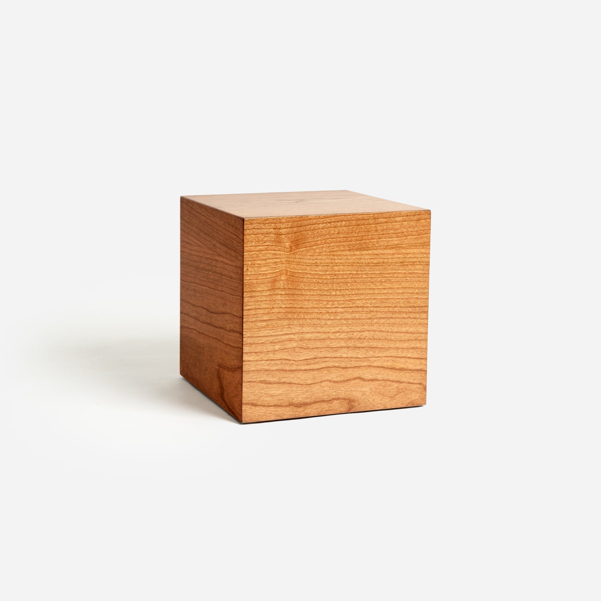Back of cherry cremation urn for ashes – simple design with hand-polished finish