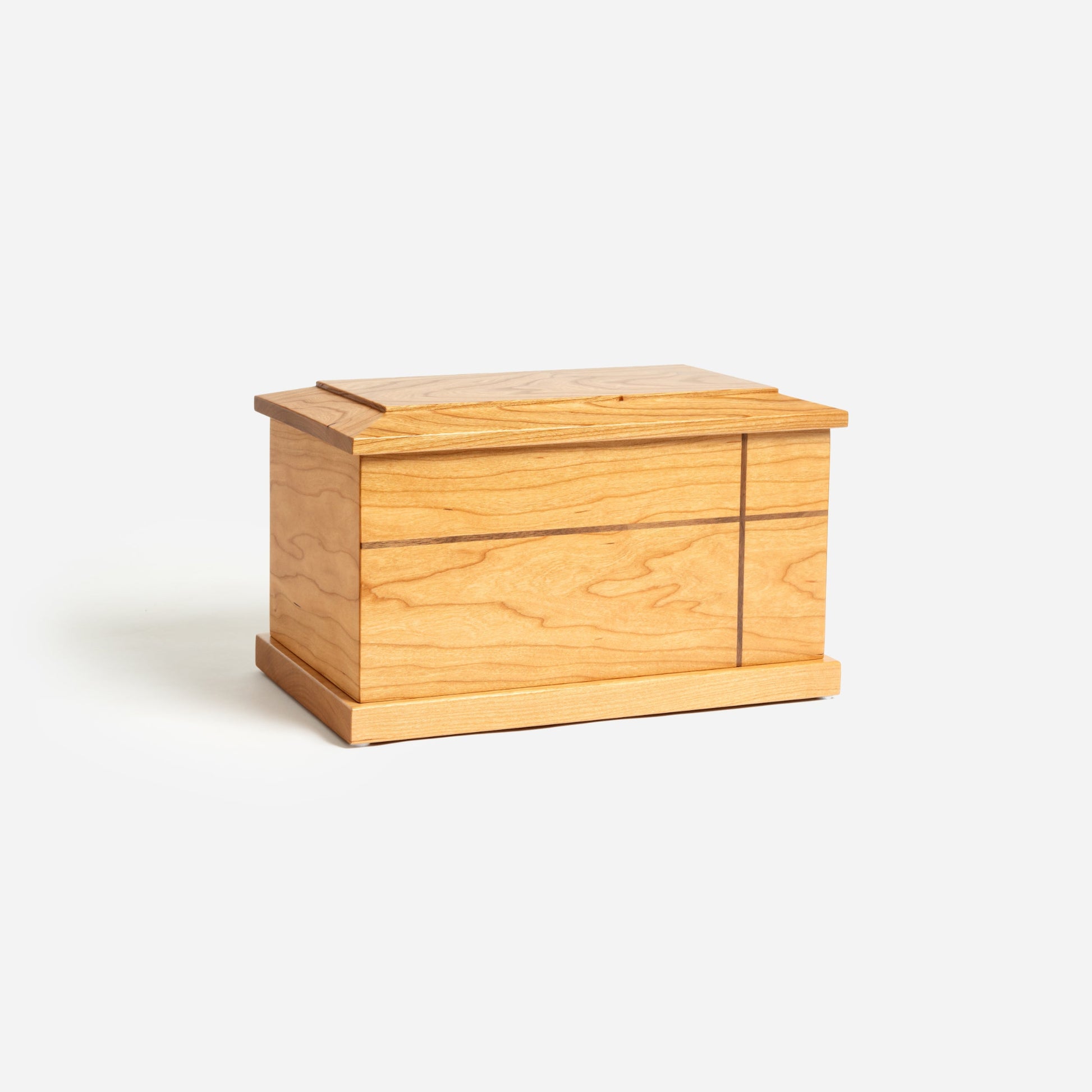 Back of handcrafted solid cherry urn – smooth finish and clean joinery