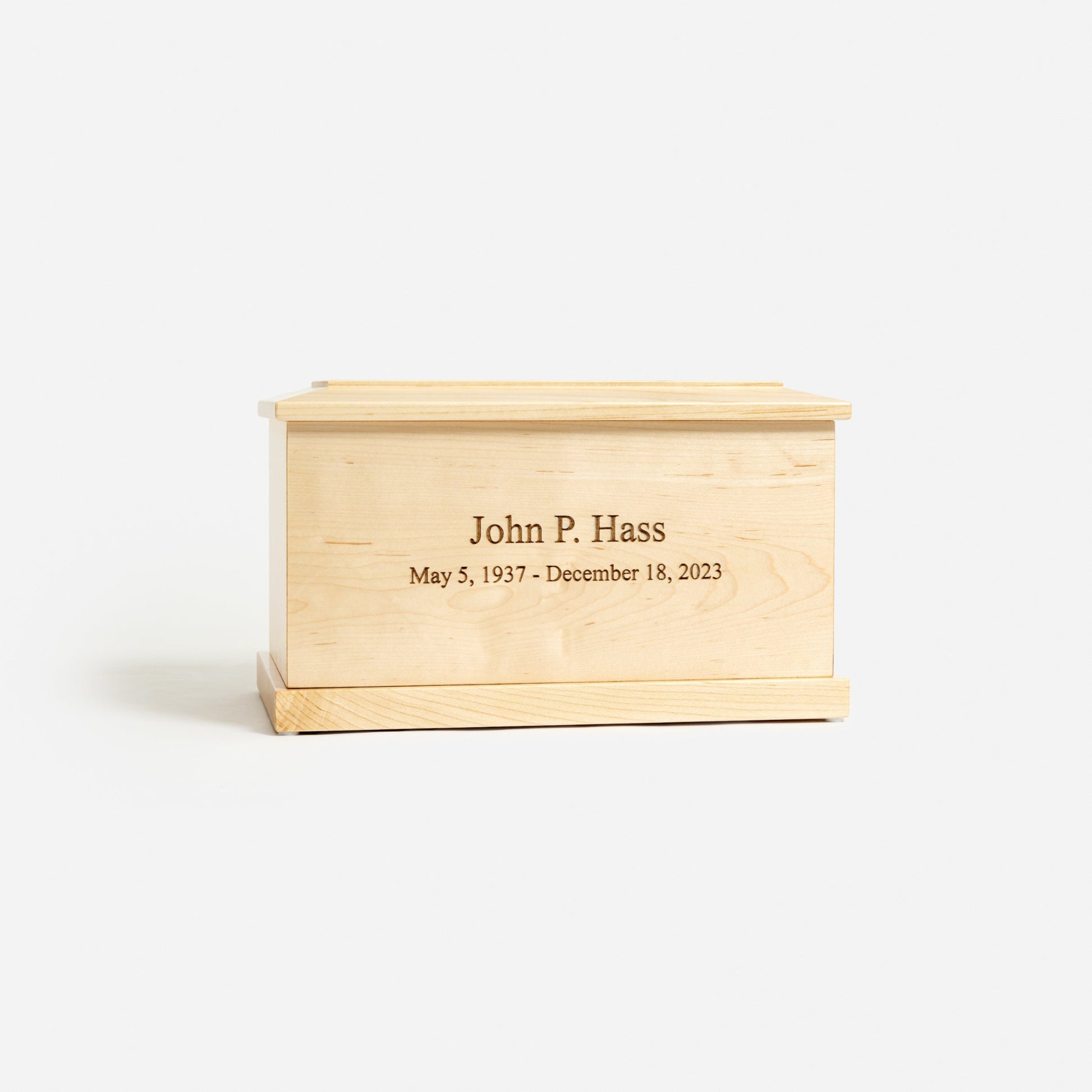 Handcrafted solid maple cremation urn – hand-rubbed lacquer finish